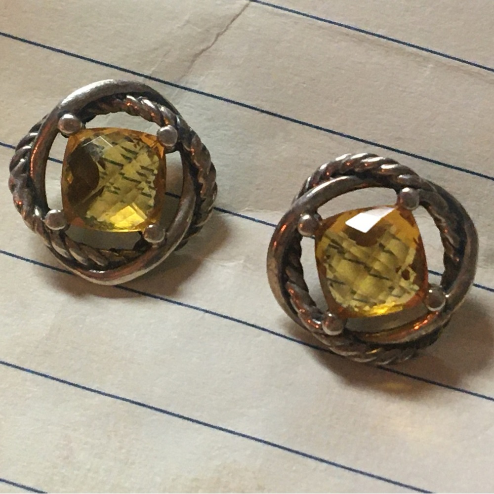 David Yurman citrine stud earrings